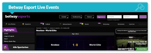 Betway Esport Livestreaming