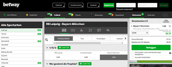 Betway Wettquoten
